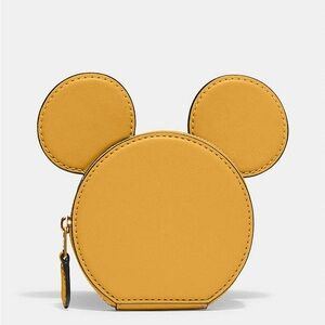 Disney X Coach collecting Mickey Mouse Coin Case Yellow NWOT